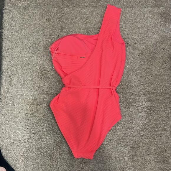 Sea Level One Shoulder One Piece Swimsuit Tangerine Size 8 New Retails 179 - Picture 4 of 5